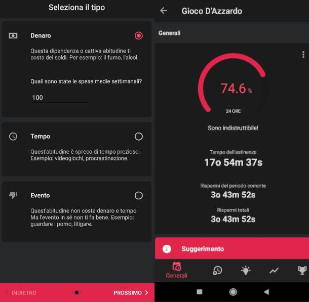 Schermata Statistiche Quitzilla