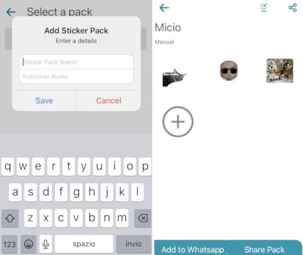 Creazione pacchetto adesivi app Sticker Maker e caricamento su WhatsApp