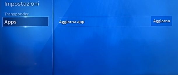 Sky Q, aggiornare app