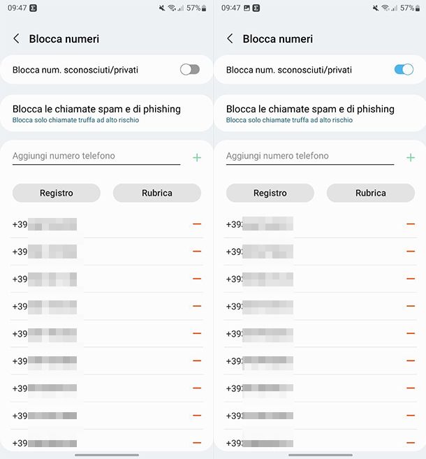 Come bloccare chiamate anonime Samsung