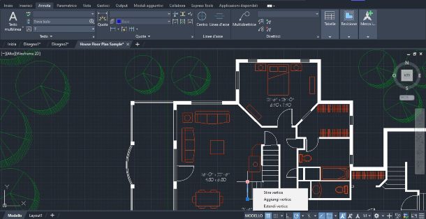 AutoCAD 2023 Estendi Vertice