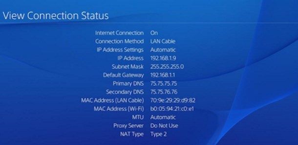 Come trovare MAC address PS4