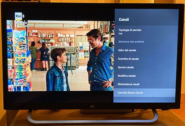 Come resettare i canali su TV ok.