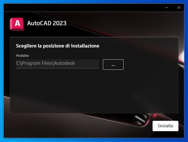 AutoCAD schermata di Installazione