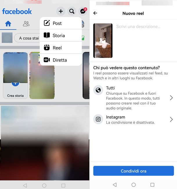 Come condividere un video su Facebook in un Reel da smartphone o tablet