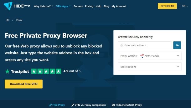 Hide.me proxy