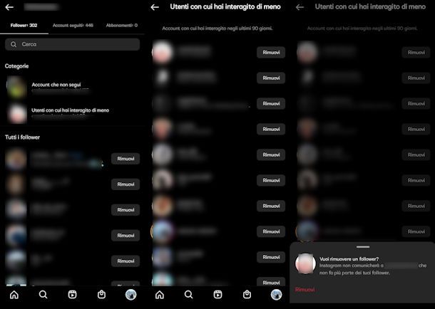 Cancellare follower su Instagram da app