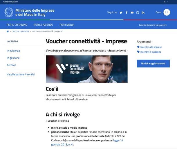 Voucher Connettività Imprese