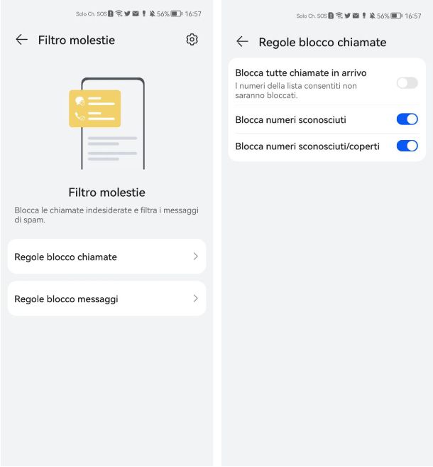 Come filtrare le chiamate in entrata su Huawei