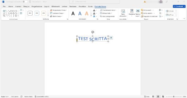 Come arcuare una scritta con Word