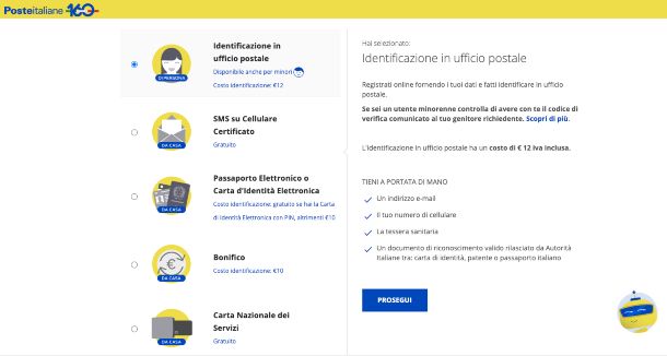 Spid Poste, procedura di persona