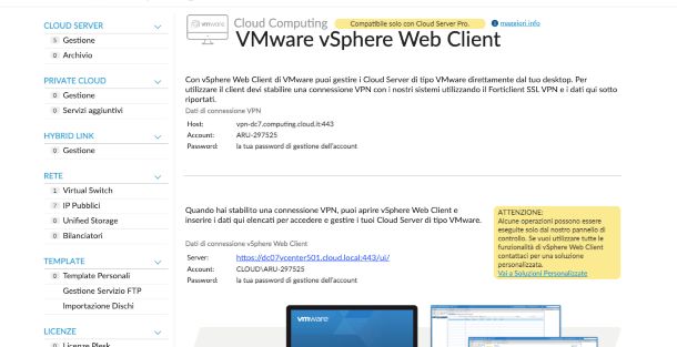 Aruba Cloud VMware vSphere Web