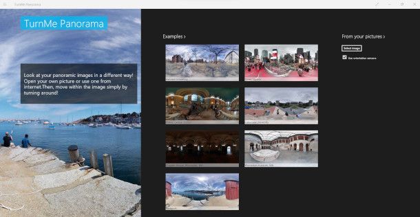 schermata di presentazione app TurnMe Panorama per Windows