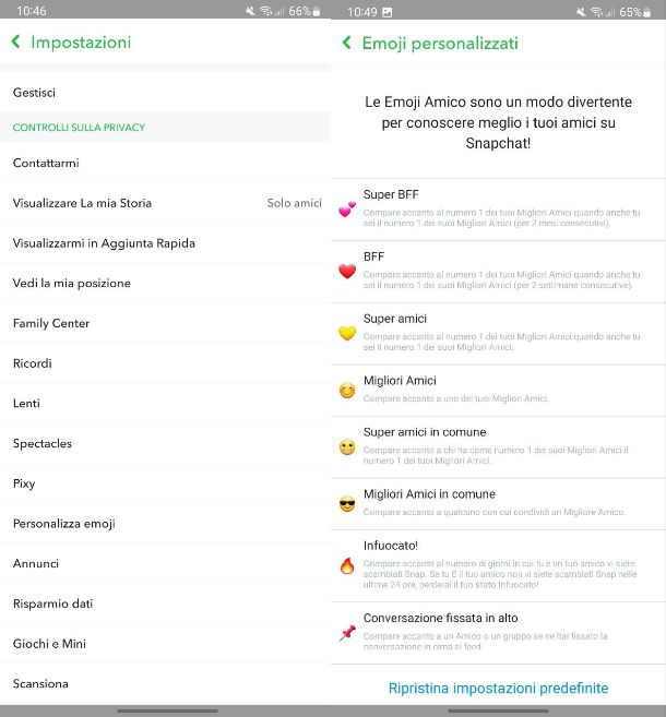 Come cambiare emoji su Snapchat