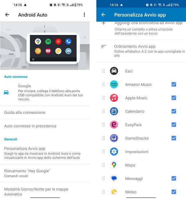 Avvio automatico app Android Auto