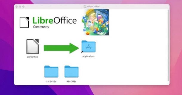 installazione file DMG LibreOffice su Mac