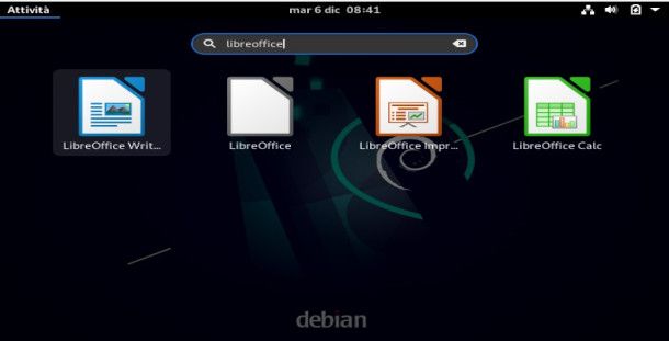 LibreOffice preinstallato su distro Linux Debian