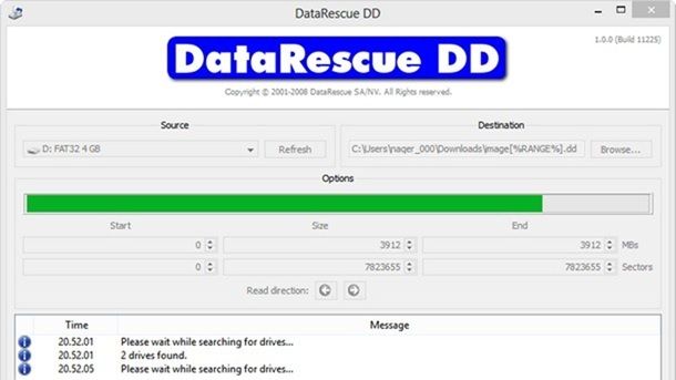 Recupero dati hard disk danneggiato DataRescue DD