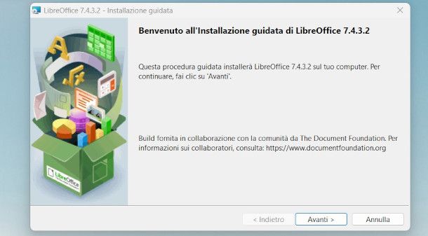 Installazione LibreOffice su Windows