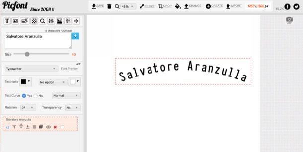 Come arcuare una scritta online