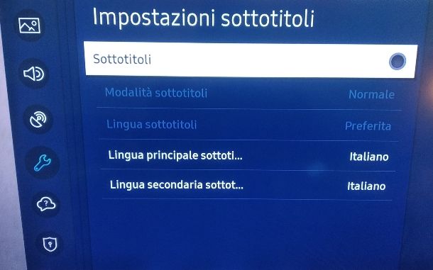 Come togliere sottotitoli TV Samsung