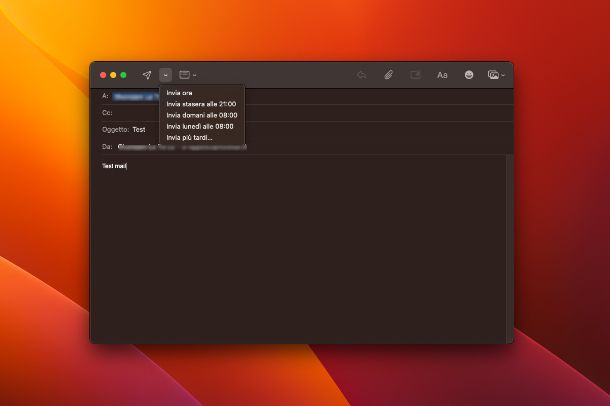 Come inviare una mail posticipata con Apple Mail