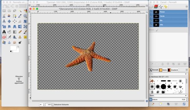 Come rendere trasparente un'immagine con GIMP