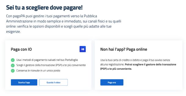 PagoPA, pagamenti online