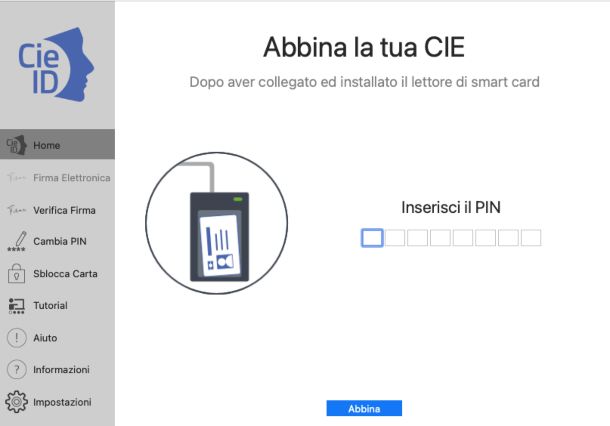 CIE ID, software Windows e Mac