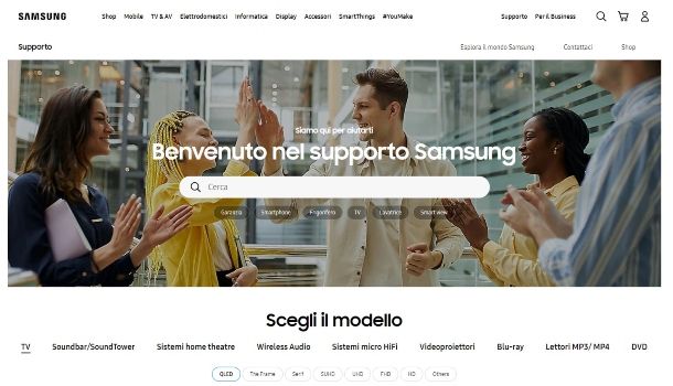 Supporto Samsung