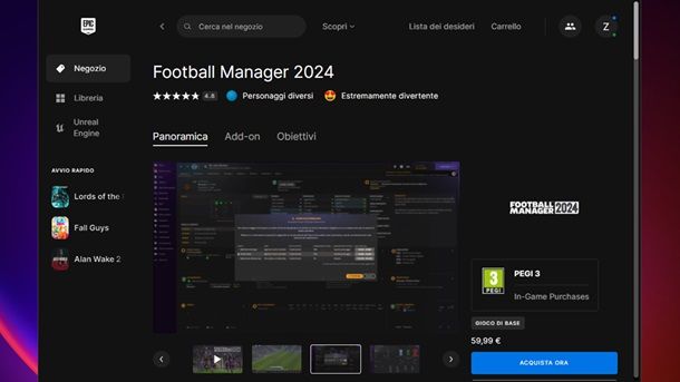 Come scaricare Football Manager Epic Games PC