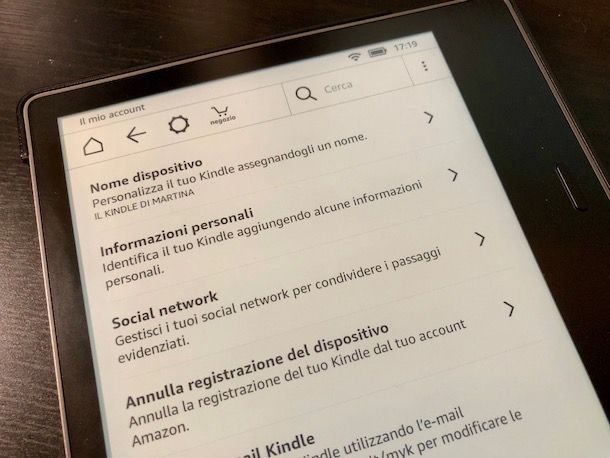 Kindle annulla registrazione