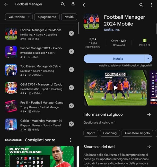 Come scaricare Football Manager su Android