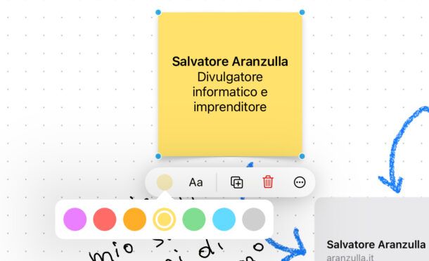 Cambiare colore a una nota su Freeform