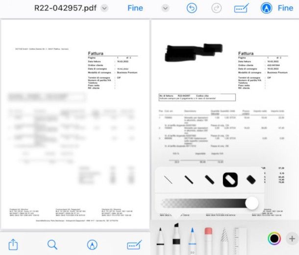 Modifica PDF da visualizzatore integrato in iOS