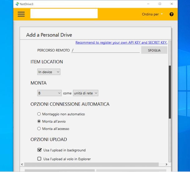 Creare disco di rete con NetDrive su Windows