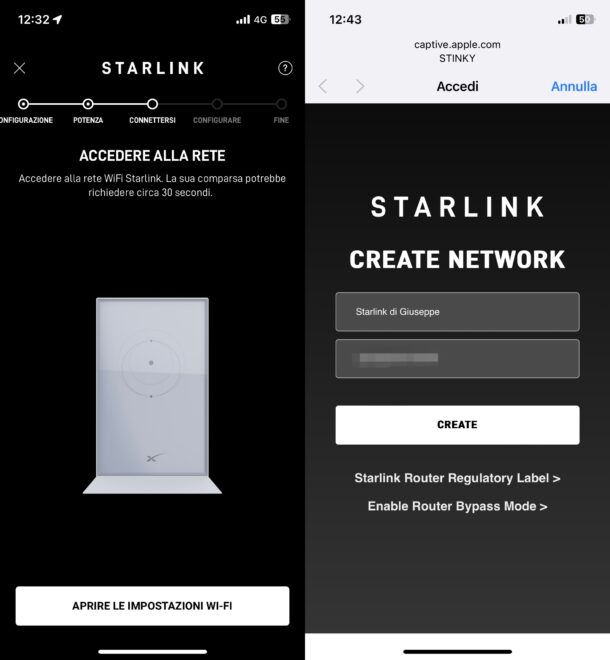 Configurazione di Starlink