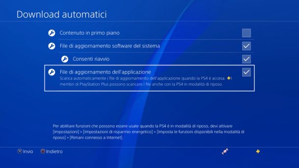 PS4, attivare i download automatici