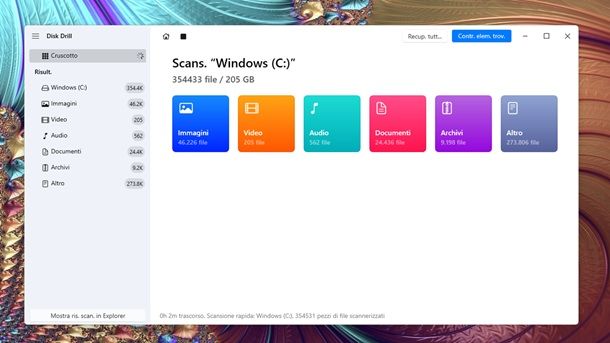 Categorie file recuperabili Disk Drill