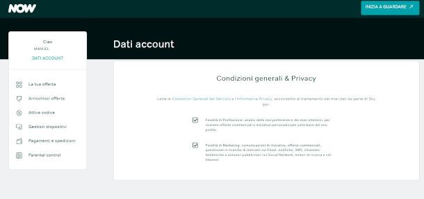 Disattivazione invio SMS ed email promozionali NOW