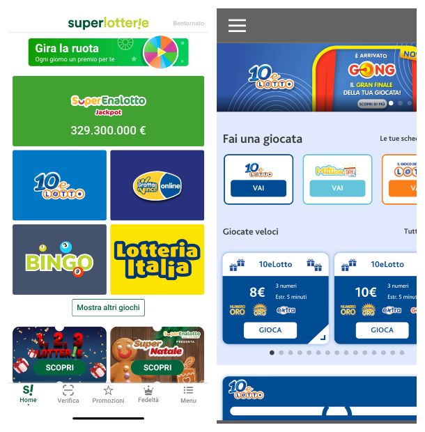 Sisal Superlotterie, app per lotto