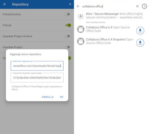 download app Collabora Office per Android da store F-Droid