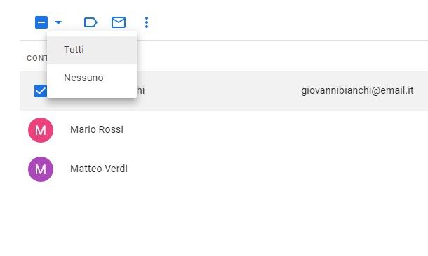 Contatti Google Selezionare Tutti i contatti