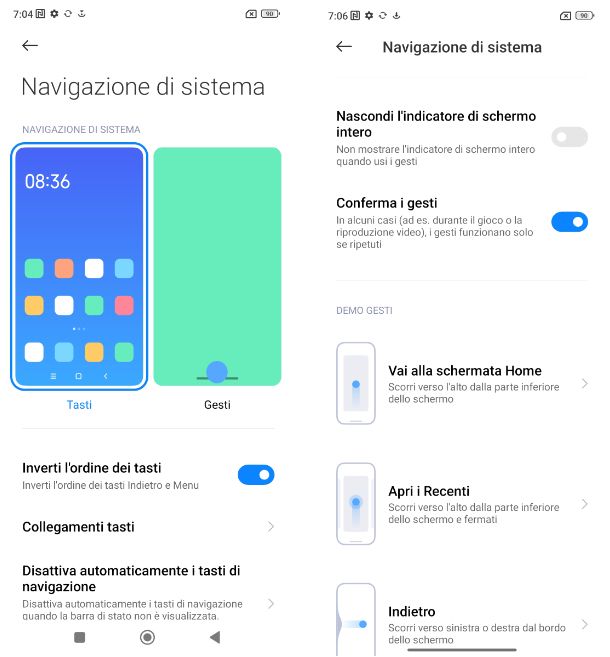 Come attivare le gesture su Xiaomi