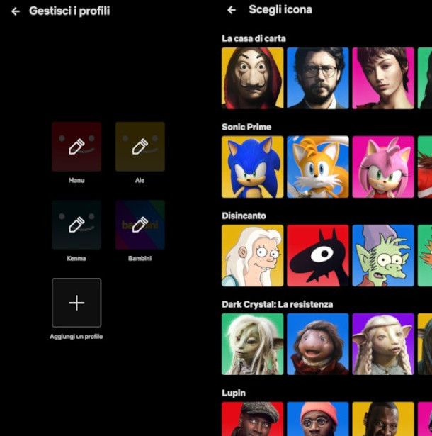 modifica immagine del profilo Netflix da app per smartphone