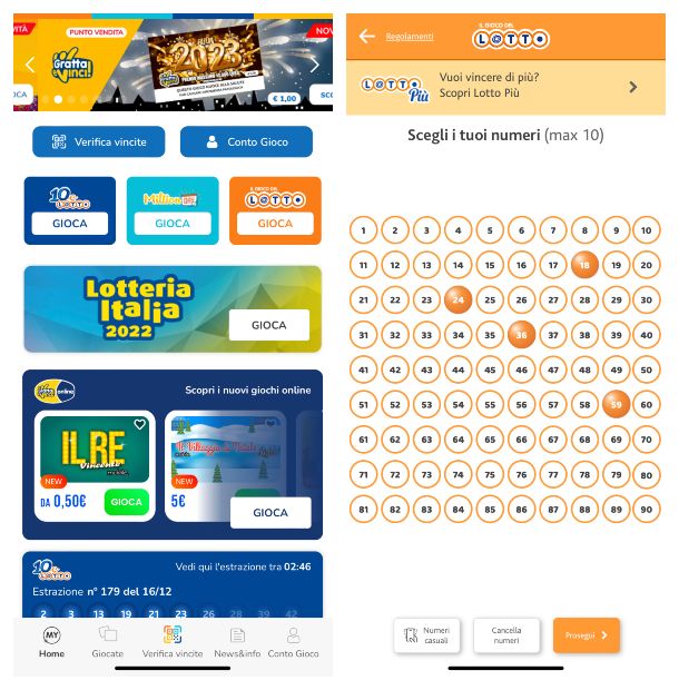 My Lotteries, app lotteria Italia