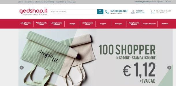 Home page sito Gedshop