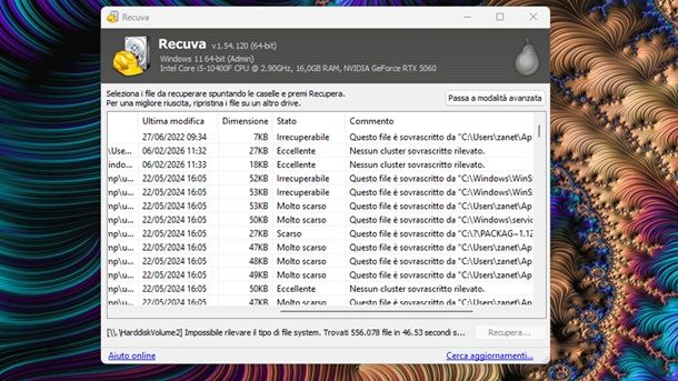 Recupero dati Recuva Windows 11
