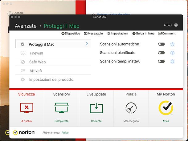 Come disattivare Norton su Mac