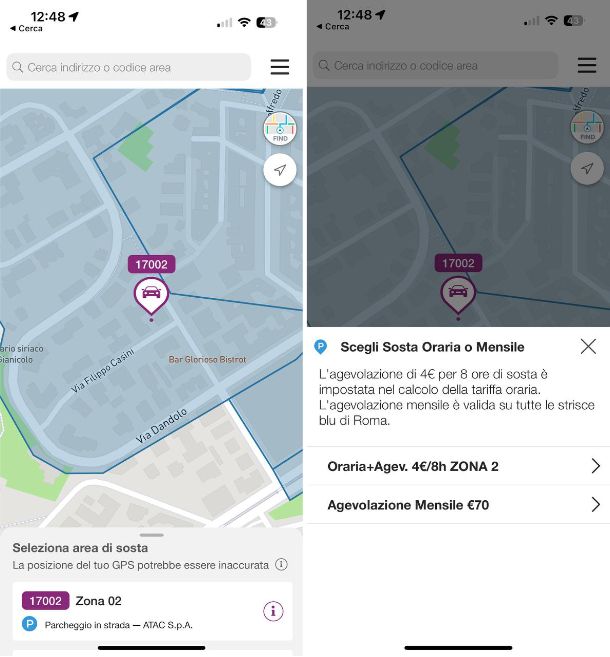 App per parcheggio auto